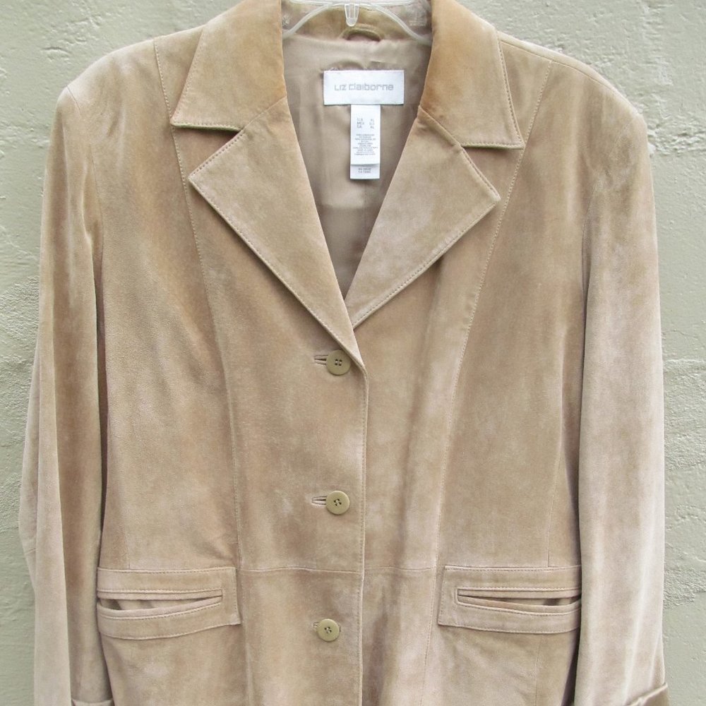Liz Claiborne Light Tan Suede Jacket sz XL NWOT